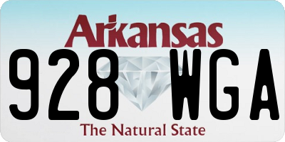 AR license plate 928WGA