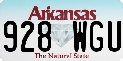 AR license plate 928WGU