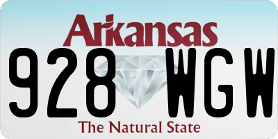 AR license plate 928WGW