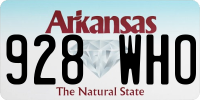 AR license plate 928WHO