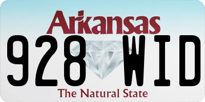 AR license plate 928WID