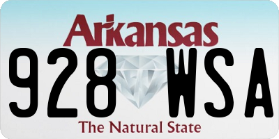 AR license plate 928WSA