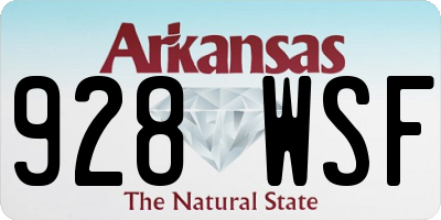 AR license plate 928WSF