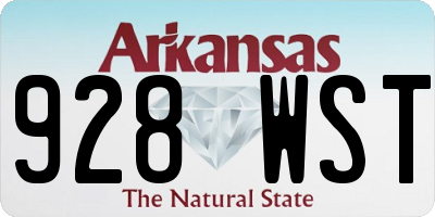 AR license plate 928WST