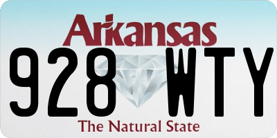 AR license plate 928WTY