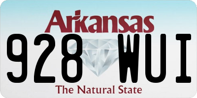 AR license plate 928WUI