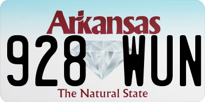 AR license plate 928WUN