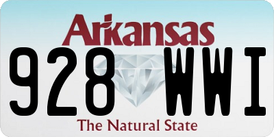 AR license plate 928WWI