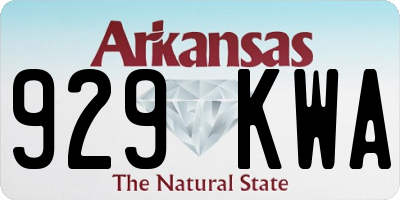 AR license plate 929KWA