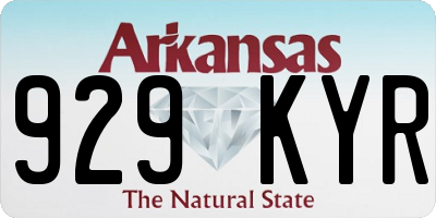 AR license plate 929KYR