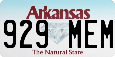 AR license plate 929MEM