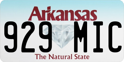 AR license plate 929MIC