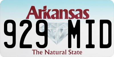 AR license plate 929MID