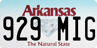 AR license plate 929MIG