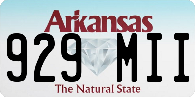 AR license plate 929MII
