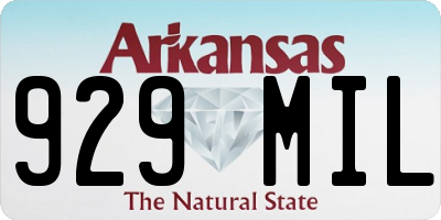 AR license plate 929MIL