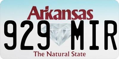 AR license plate 929MIR
