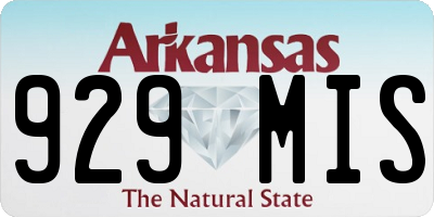 AR license plate 929MIS