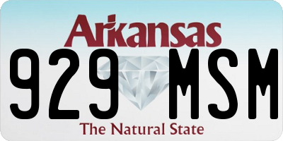 AR license plate 929MSM