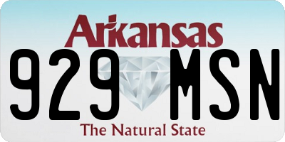 AR license plate 929MSN