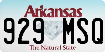AR license plate 929MSQ