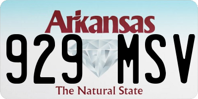 AR license plate 929MSV