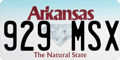 AR license plate 929MSX