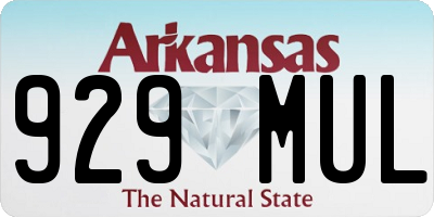 AR license plate 929MUL