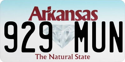 AR license plate 929MUN
