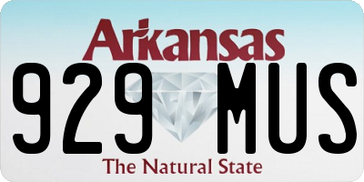 AR license plate 929MUS