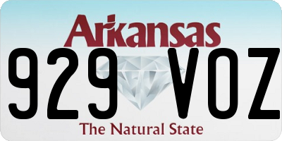 AR license plate 929VOZ