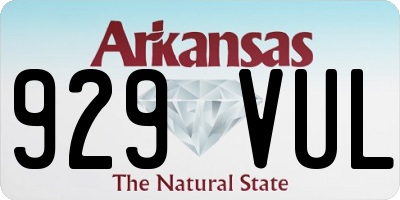 AR license plate 929VUL