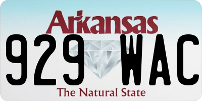 AR license plate 929WAC