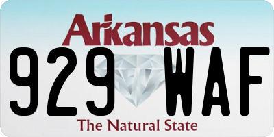 AR license plate 929WAF
