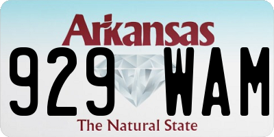 AR license plate 929WAM