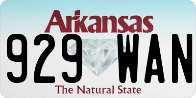 AR license plate 929WAN