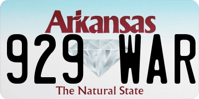 AR license plate 929WAR