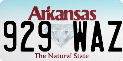 AR license plate 929WAZ