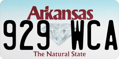 AR license plate 929WCA