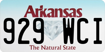 AR license plate 929WCI