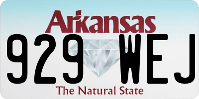AR license plate 929WEJ