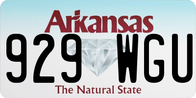 AR license plate 929WGU