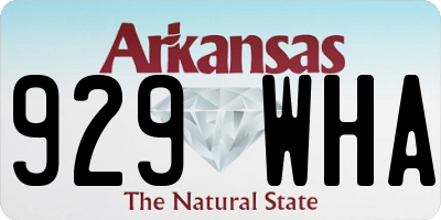 AR license plate 929WHA