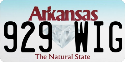 AR license plate 929WIG