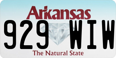 AR license plate 929WIW