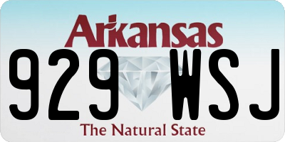AR license plate 929WSJ