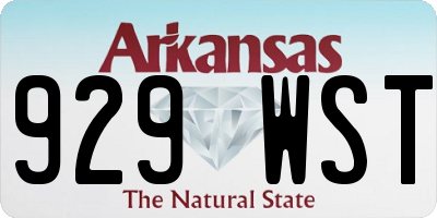 AR license plate 929WST