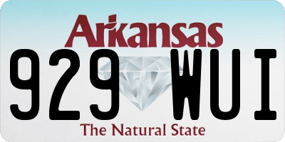 AR license plate 929WUI