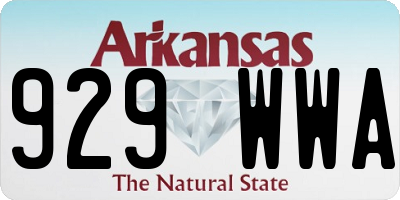 AR license plate 929WWA