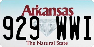 AR license plate 929WWI